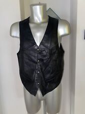 joli gilet sans manches en cuir noir PRESLEY CUIR taille XL excellent état