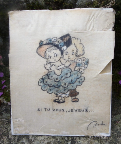 Dessin original sur soie - original,