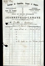 CHOLET (49) USINE de CHANDELLES CIERGES BOUGIES "JEANNETEAU & LAHAYE" en 1910