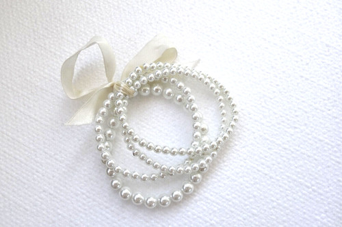 Bracelet perles couleur - , ivoire