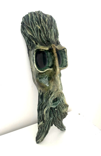 Sculpture masque ceramique