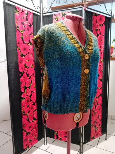 Gilet fait main - sans, manches