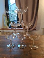 Baccarat 6 Coupes Champagne Modèle Richelieu Écailles Cristal Taillé (L8)