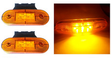 2x 9 Led Feux de Gabarit Orange 24v Avec Supports Latéral Camion Remorque