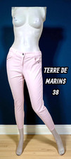 Terre de Marins Taille 38  pantalon jeans jean denim rose femme taille réglabl