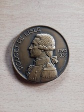 Médaille en bronze de Rouget de Lisle par G.Guiraud.