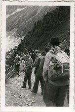 PHOTO ANCIENNE - VINTAGE SNAPSHOT - MER DE GLACE MONTAGNE EXCURSION ÉQUIPEMENT