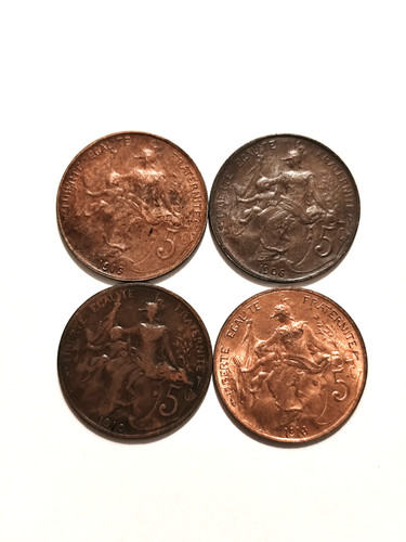 Lot pieces centimes dupuis - lot, 4