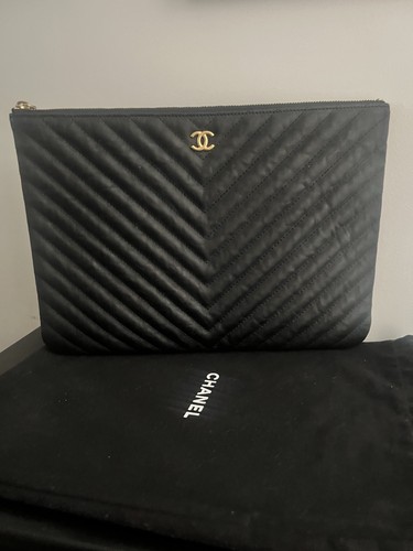 Chanel pochette cuir noir - pochette,