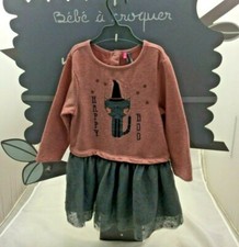 Orchestra robe haut orange et bas jupe tulle doublée Halloween bébé 18 mois