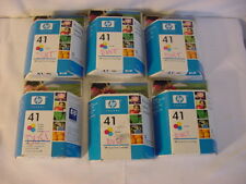 (6) NEW SEALED GENUINE HP 41 TRI COLOR 