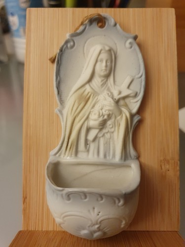 Ancien bénitier porcelaine - bénitier,