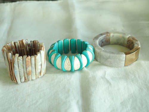 Lot bracelets nacre pierre - bracelets,