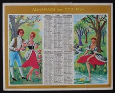 Calendrier Almanach Postes 1964 A la claire fontaine hunting calendar Kalender