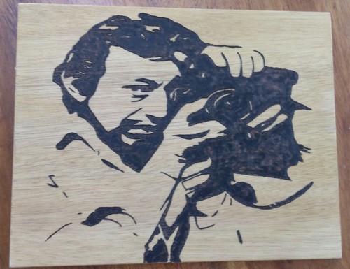 Tableau bois pyrogravure - en,