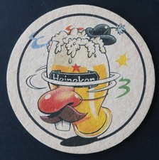 Ancien sous-bock bière HEINEKEN verre déguisé 2  coaster 25