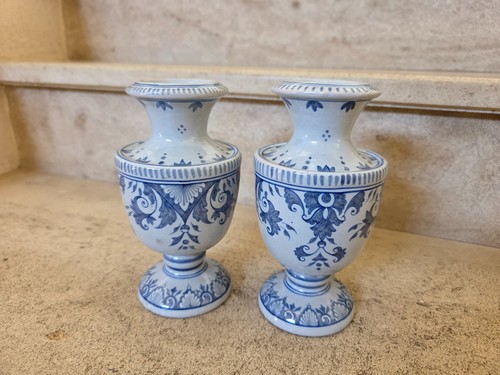 Paire vases faïence - vases, en