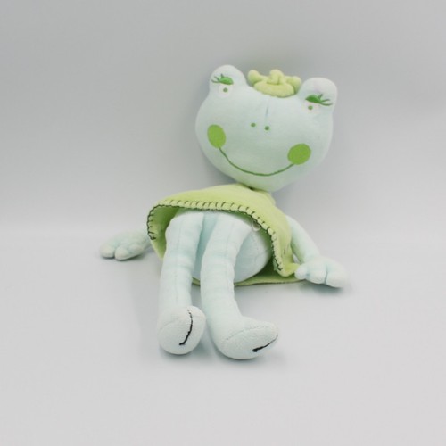 Doudou grenouille bleu vert