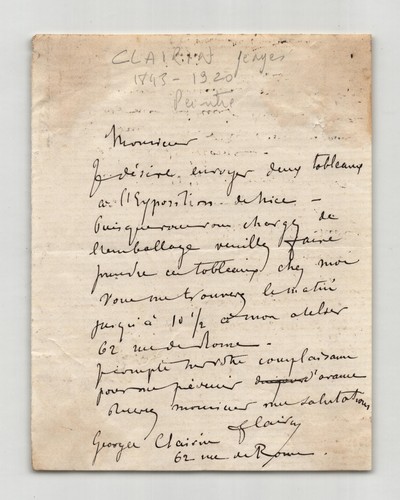 Georges clairin lettre - georges,