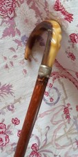 ANCIENNE CANNE D'ENFANT XIX EME POMMEAU EN CORNE