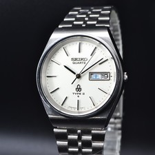 Vintage Seiko Quartz SilverWave 8223-7010 blanc / OH, révisé