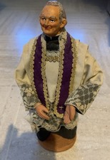 Santon Ancien Curé Signé Simone Jouglas 31cm Bon Etat General