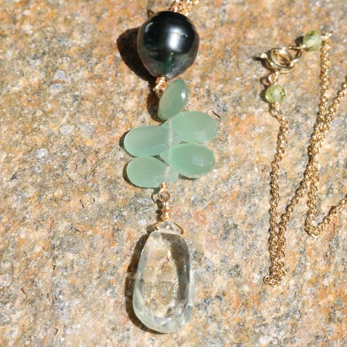 Collier perle noire - collier,