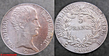 France ! Ecu d'argent de 5 francs Napoléon Ier 1806 L,  en SUP