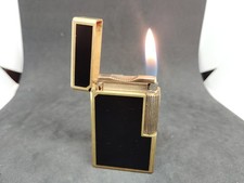 Briquet à gaz Dupont vintage ligne laquée noire 1L état de fonctionnement