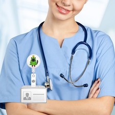 Porte-badge d'identification à enrouleur pour médecins, travailleurs et