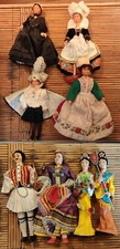 Lot 8 Poupées Collection régionale vintage/Sablaise Bretonne Asiatique Grecque