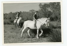PHOTO SNAPSHOT vers 1960, CAMARGUE Chevaux camarguais promenade à cru