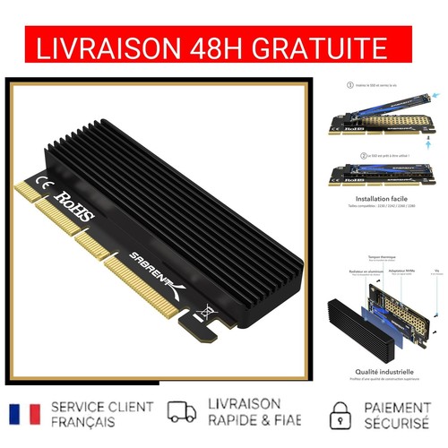 Carte adaptateur nvme ssd - carte, m.2