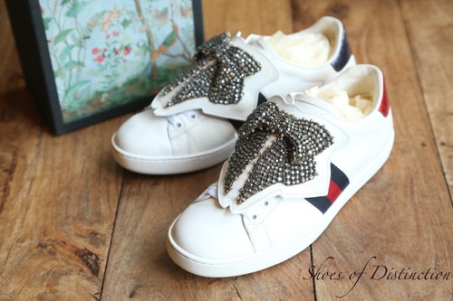 Baskets gucci ace - bow, cuir