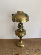 Ancienne Lampe à Pétrole Parisienne Laiton Champignon avec Cabochons Art Déco