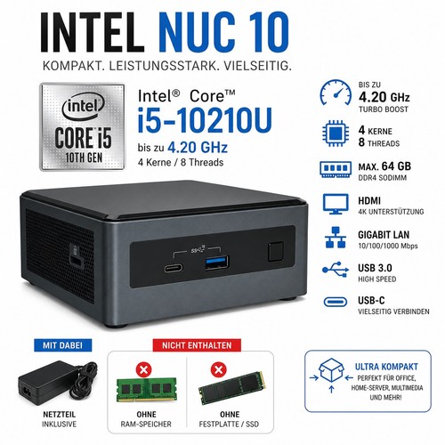 Intel nuc10i5fnk mini noir - nuc10i5fnk, mini-pc
