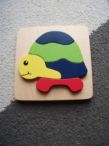 Puzzle bois tortue playtive - bois,