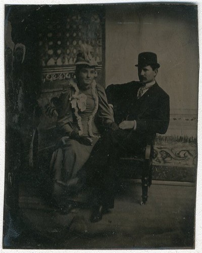 Ferrotype original couple - ferrotype, vers