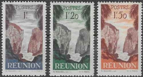 Timbres réunion colonies - réunion, (colonies