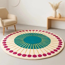 Tapis rond moderne - en, laine
