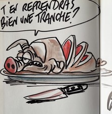 DEDICACE COULEUR PTILUC - LA FOIRE AUX COCHONS T2 - 2EME EDITION - COMME NEUF