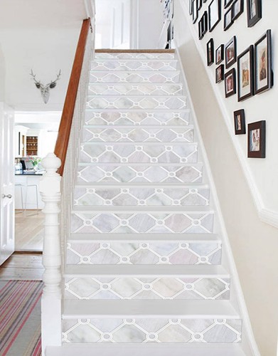 Blanc cailloux carreaux - blanc,