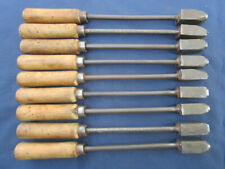 Ancien 9 outils A MARQUER FER FONTE manches bois Chiffres 1 2 3 4 5 6 7 8 9 & 0