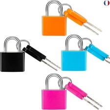 Lot de 4 mini cadenas à clés multicolores en métal recouvert de plastique pour v