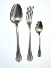 CHRISTOFLE Couvert de table PRINTANIA Fourchette Cuillère Soupe + Café ART DECO