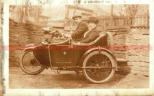 Side-Car Ancien BSA 1910-1920 : Carte Postale Moto Postcard Motorcycle #0600
