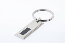 Porte-Clés Rectangulaire En Acier Inoxydable Argent Noir