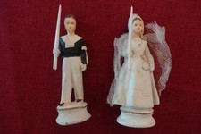 couple de figurines de communiants 1900 communicant cake figurine