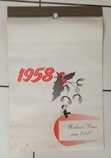 CALENDRIER ENGLEBERT 1958 PNEU GARAGE VINTAGE DECO