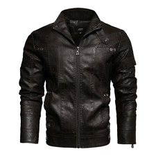 Hommes PU Cuir Motard Manteau